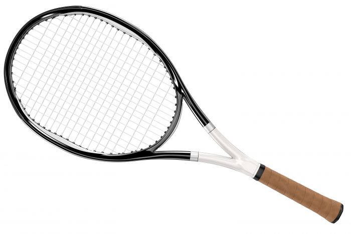黒と白色のテニスラケット