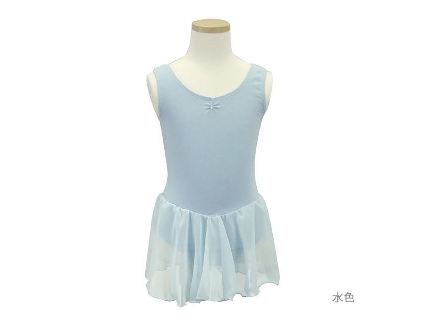 ジュニア用バレエレオタード シフォンスカート付き タンクトップタイプ