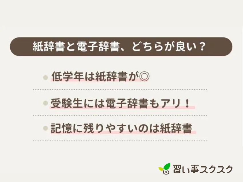 学習塾の先生は、小学生が電子辞書を使うことをどう思ってる？