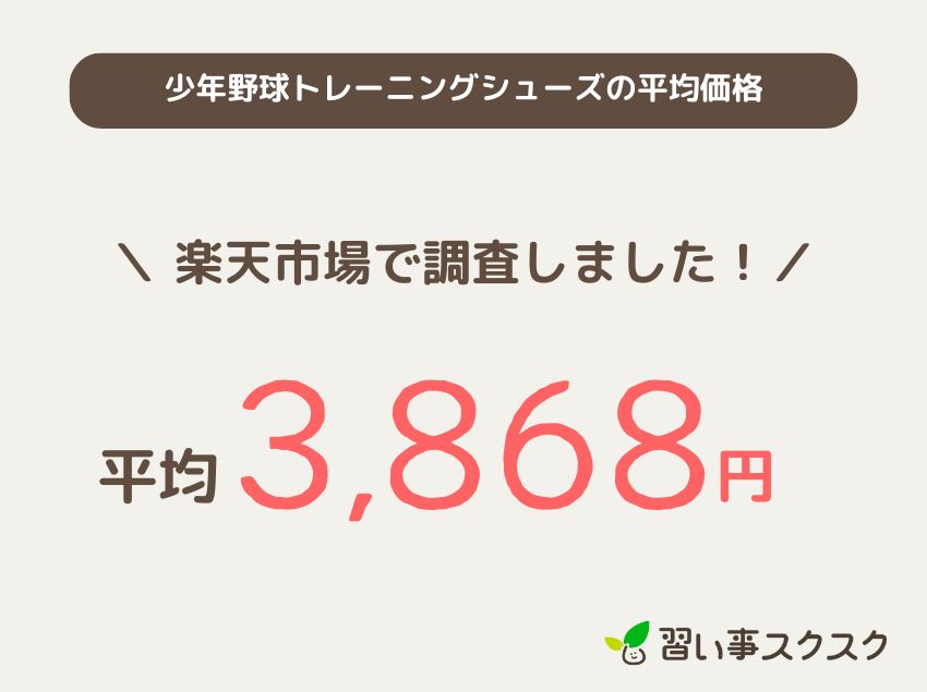 少年野球トレーニングシューズの平均価格