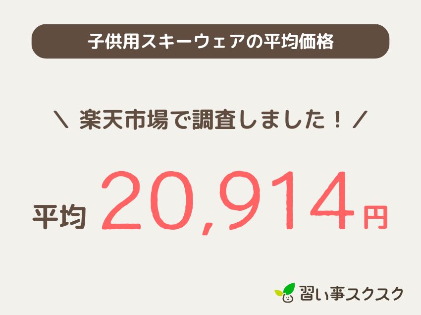 子供用スキーウェアの平均価格
