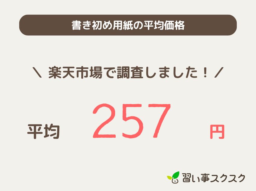 書き初め用紙の平均価格