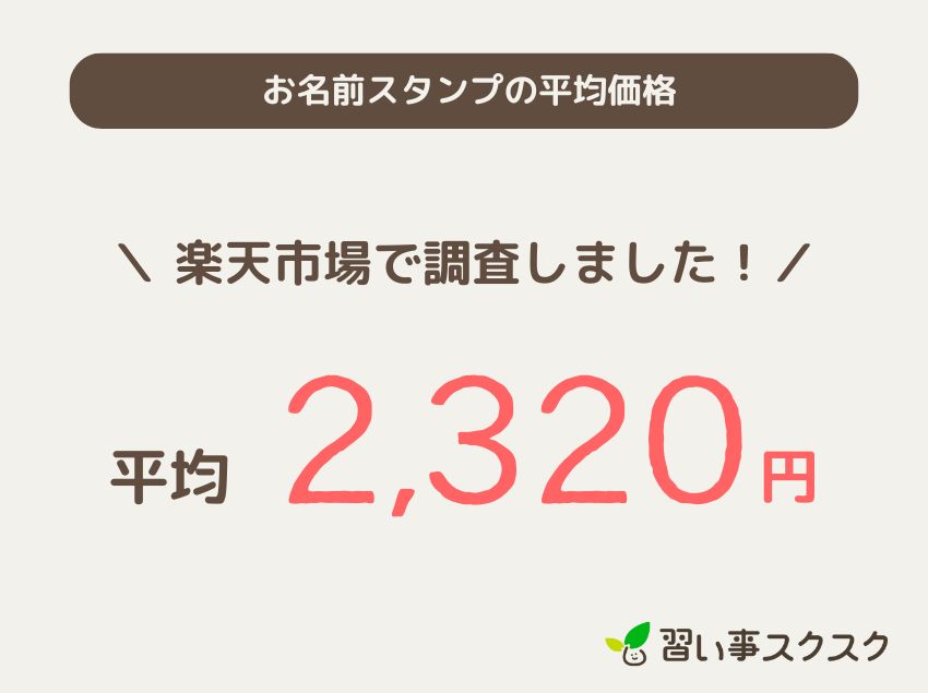 お名前スタンプの平均価格