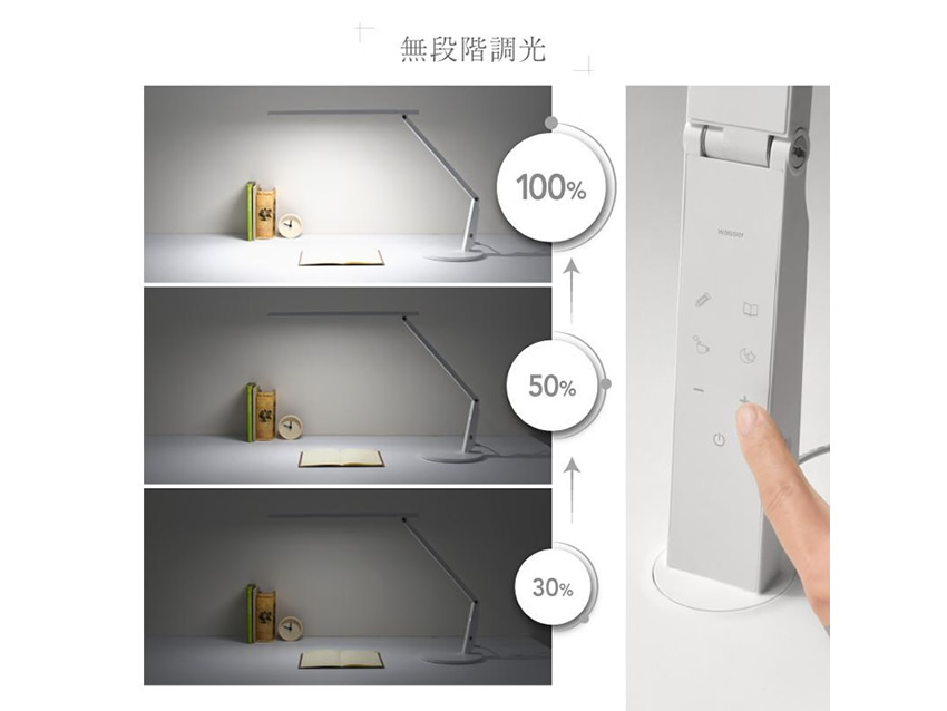 デスクライトの調光例