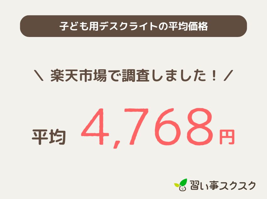 子ども用デスクライトの平均価格