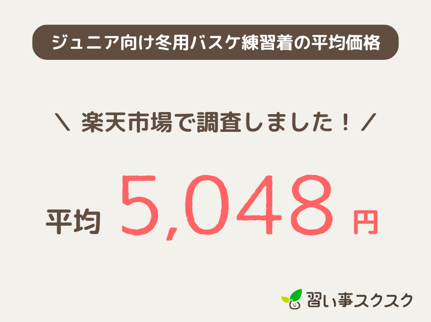 ジュニア向け冬用バスケ練習着の平均価格