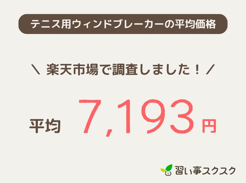 【キッズ・ジュニア向け】テニス用ウィンドブレーカーの平均価格