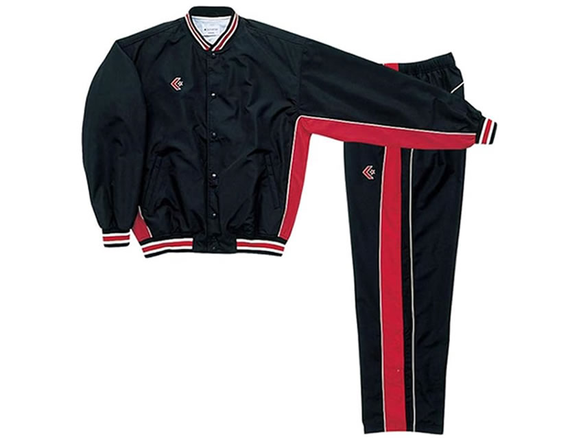 コンバース_キッズ・ジュニア 9S 前ボタン 裾ボタン ウォームアップウェア上下セット