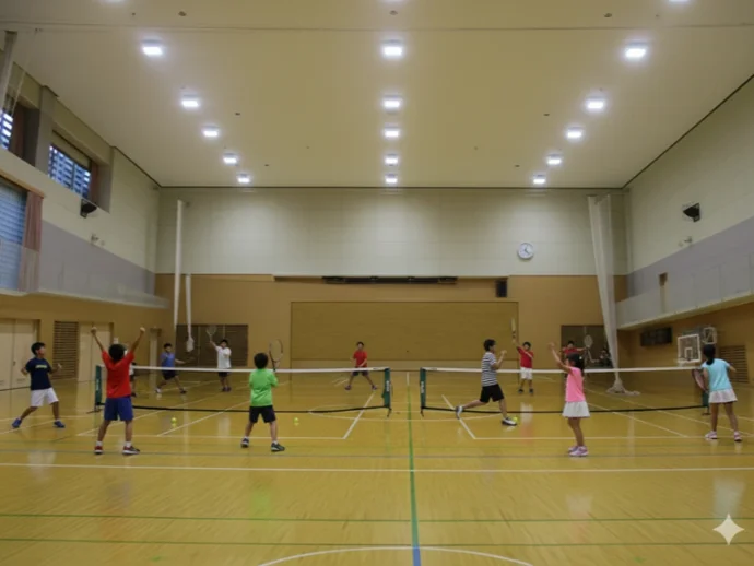 練馬区 クラブプラッツ 小学生テニスの雰囲気がわかる写真